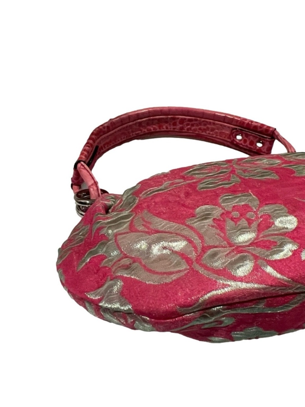 Vintage 2007 Kate Spade  Hobo Bag Pink & Silver Brocade Marina - Picture 7 of 13